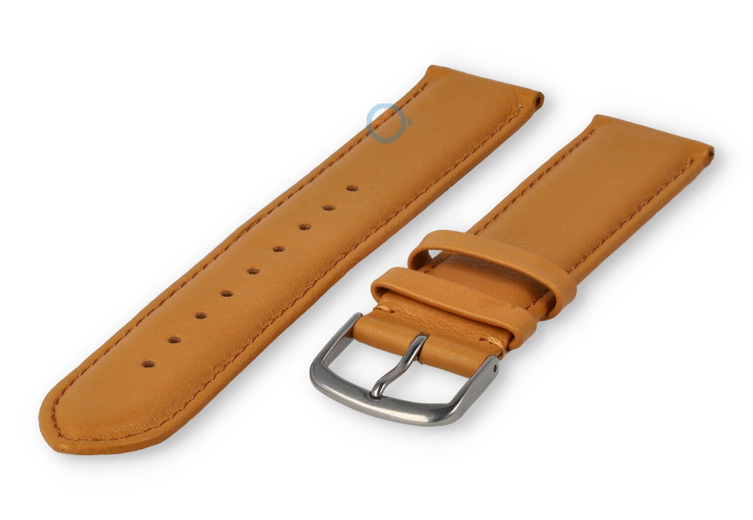 20mm Lederband mit Naht - hellbraun