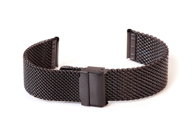 Milanese horlogeband 24mm zwart (grof)