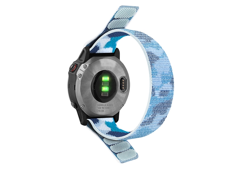 Nylon 26mm Uhrenarmband mit Klettverschluss - Armyblau