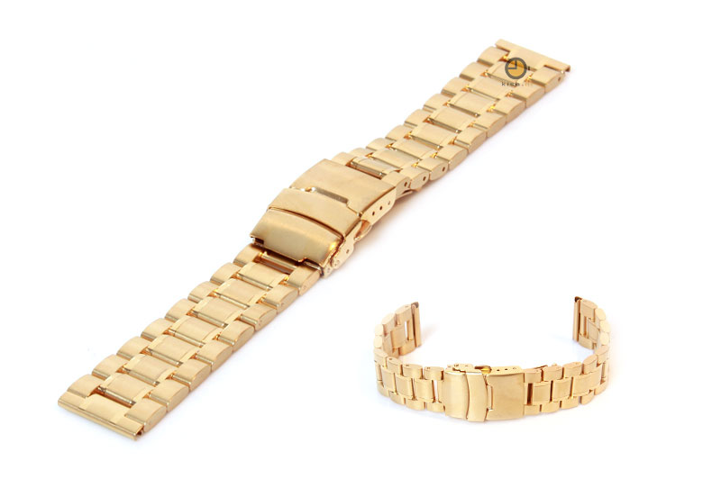 Uhrenarmband 16mm Gold Stahl poliert (teilweise)