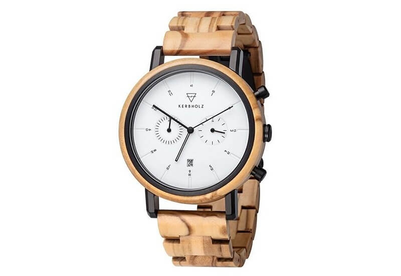 Kerbholz Uhrenarmband Johann Olivewood Black