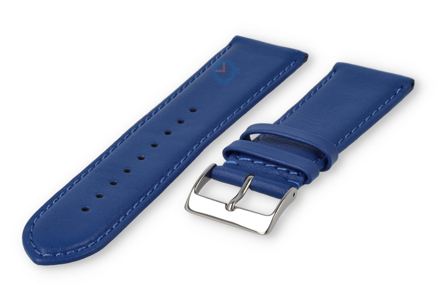 24mm Uhrenarmband glatt Leder - königsblau