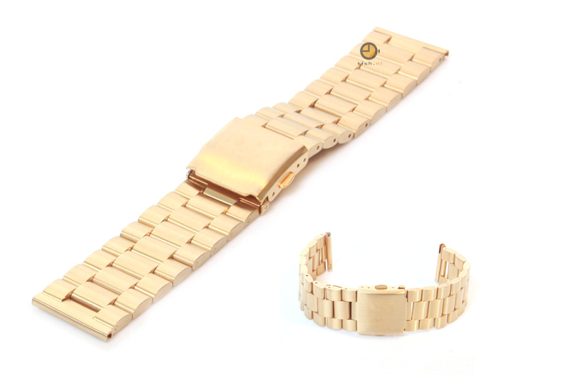 Uhrenarmband 23mm Gold Stahl matt