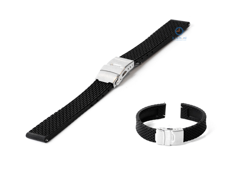 Uhrenarmband 18mm Kautschuk schwarz