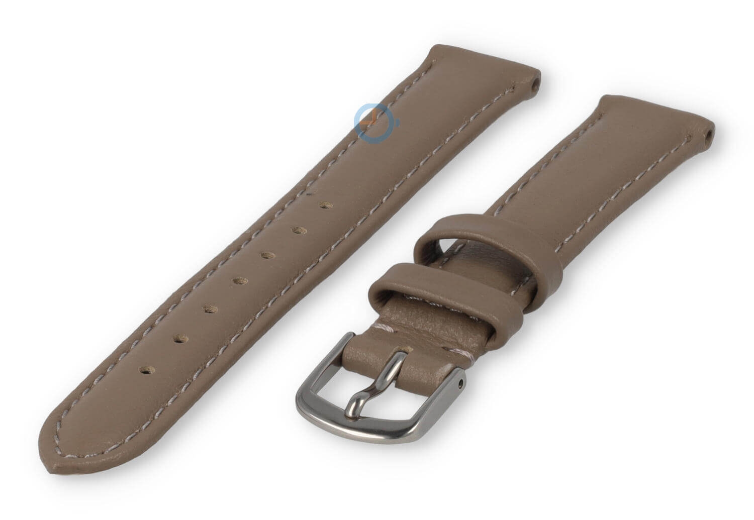 14mm Uhrenarmband glatt Leder - taupe
