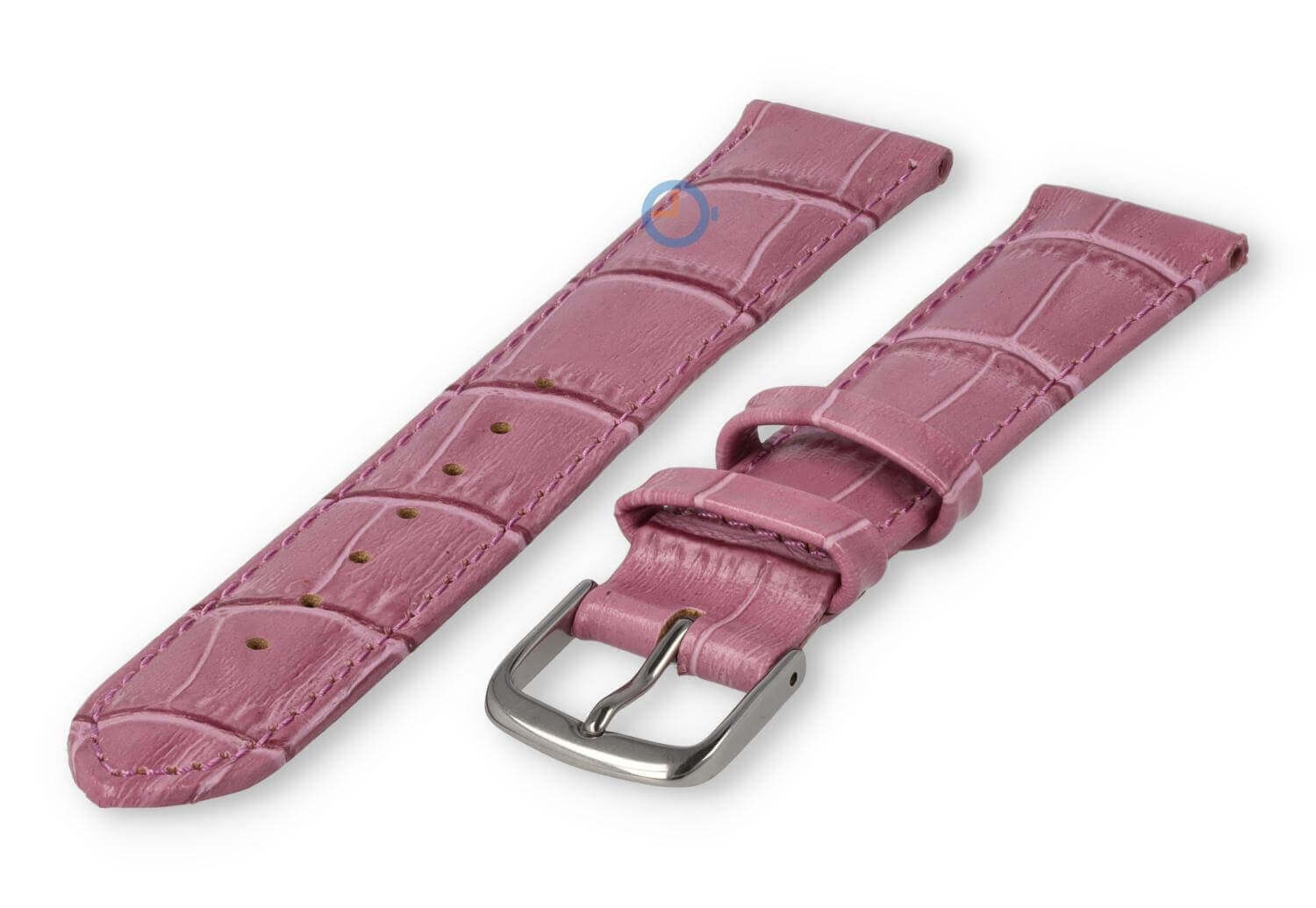 Lederband mit Krokoprint - 18mm - blackberry