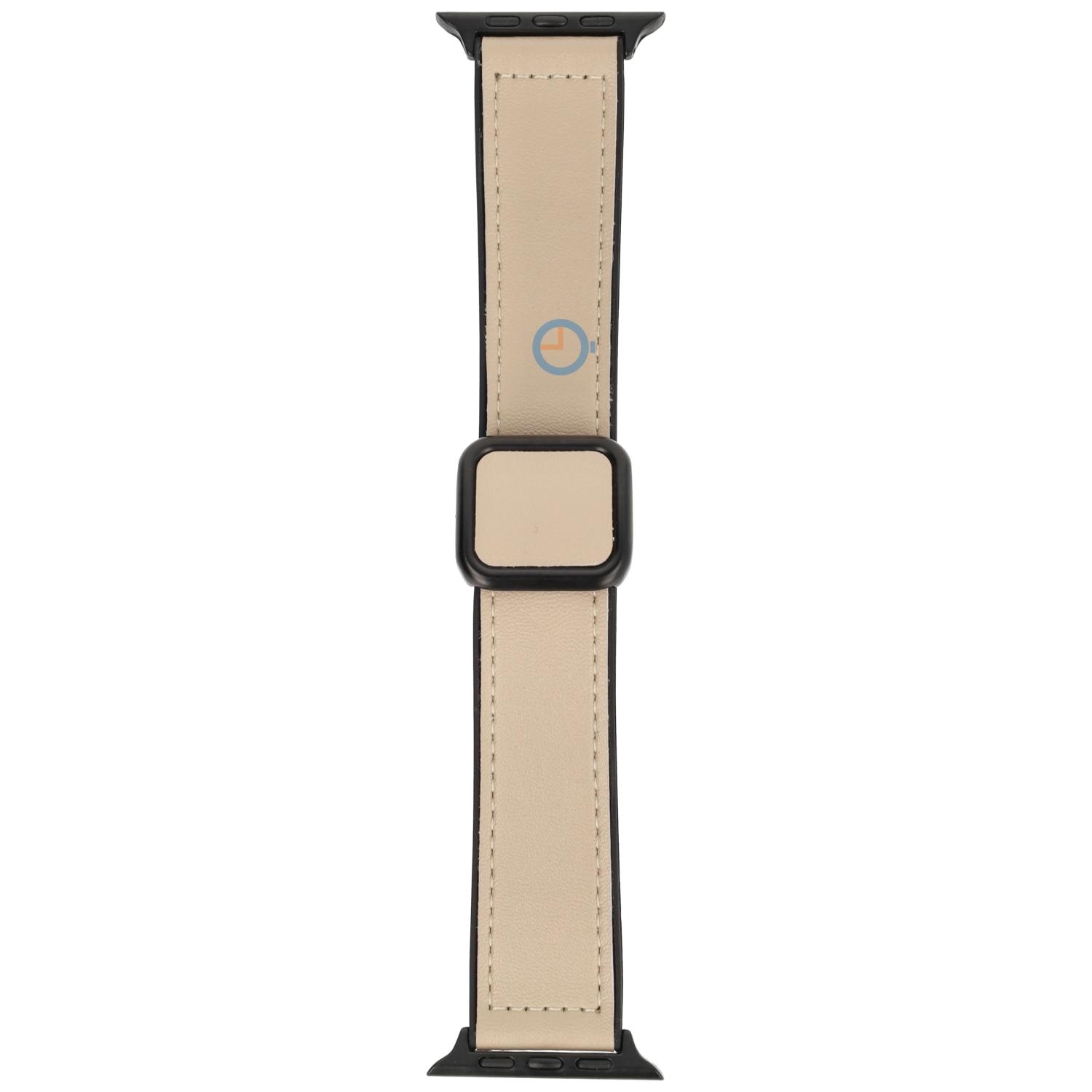 Luxus Leder band Apple 45mm - Beige