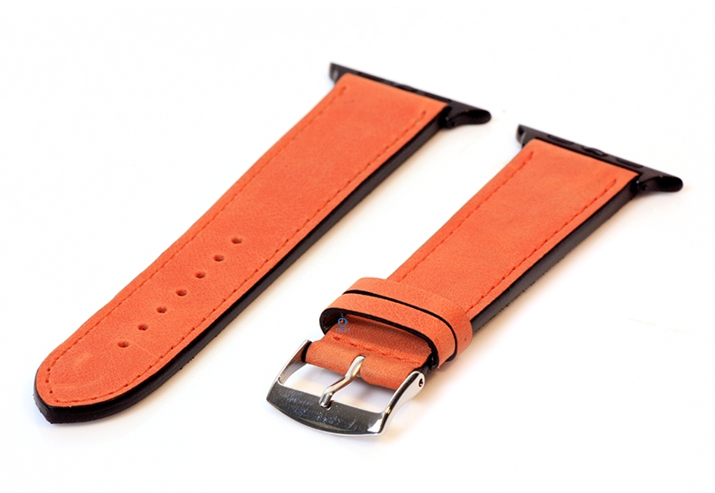 Apple Uhrenarmband Kalbsleder orange - 44/45/46/49mm
