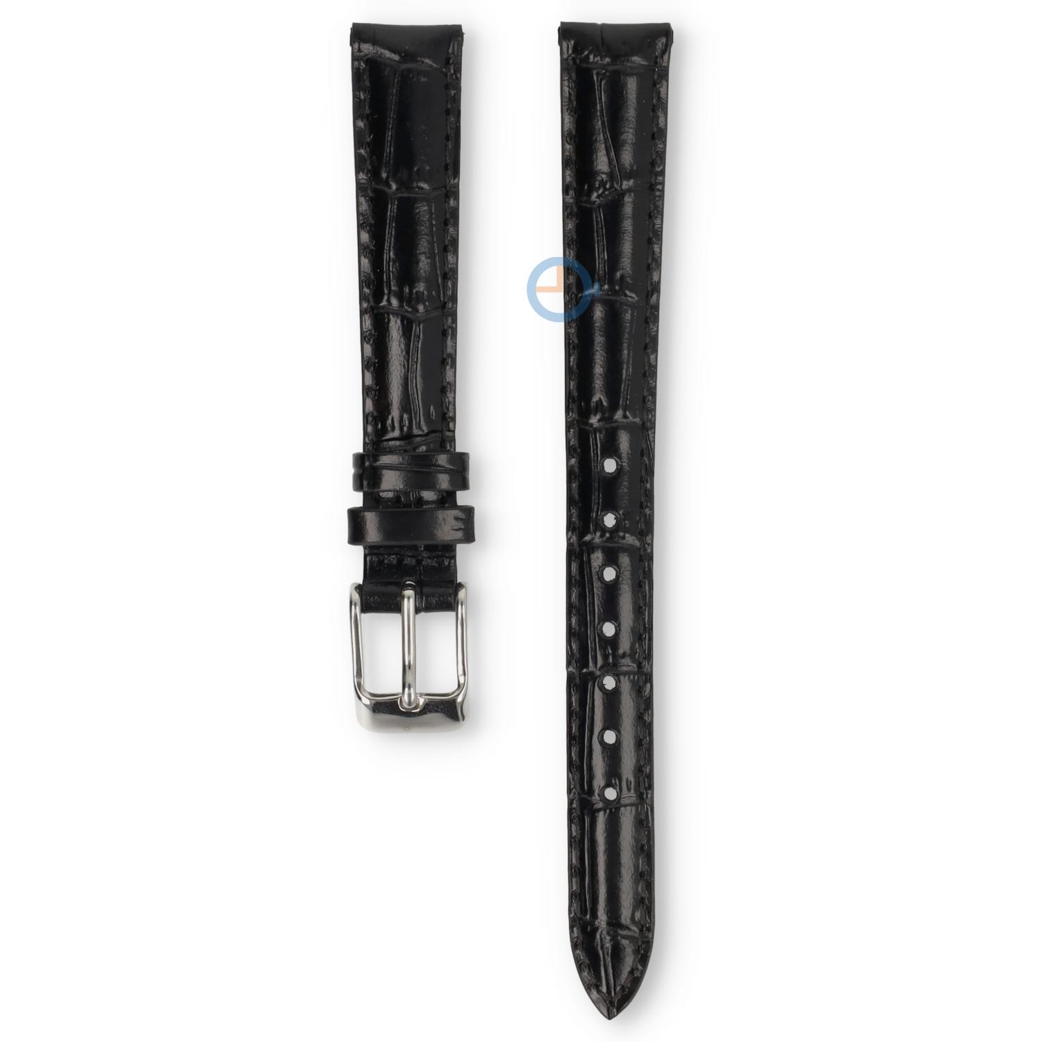 Universal 12mm schwarzes Leder Uhrenarmband - Lorus