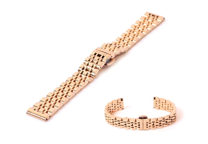 Uhrenarmband 14mm Stahl rosegold - poliert