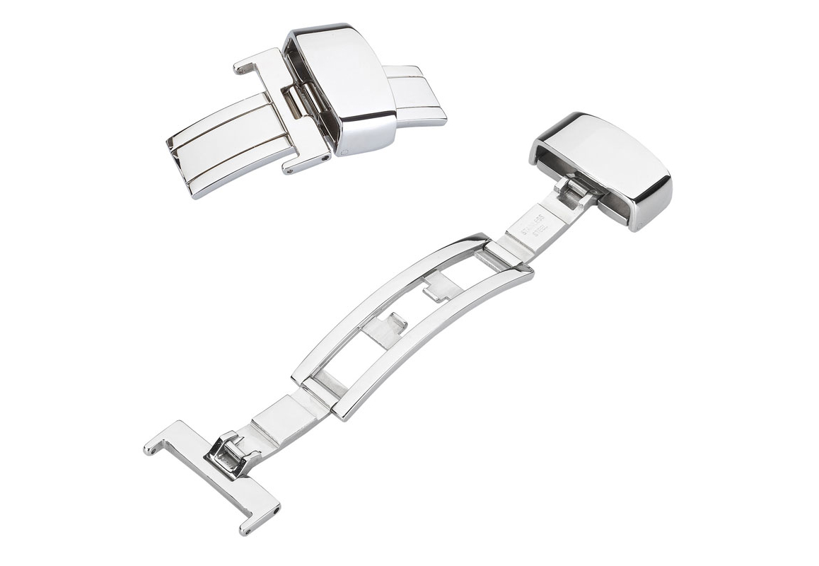 doppelte FaltschlieÃŸe 14mm Silber