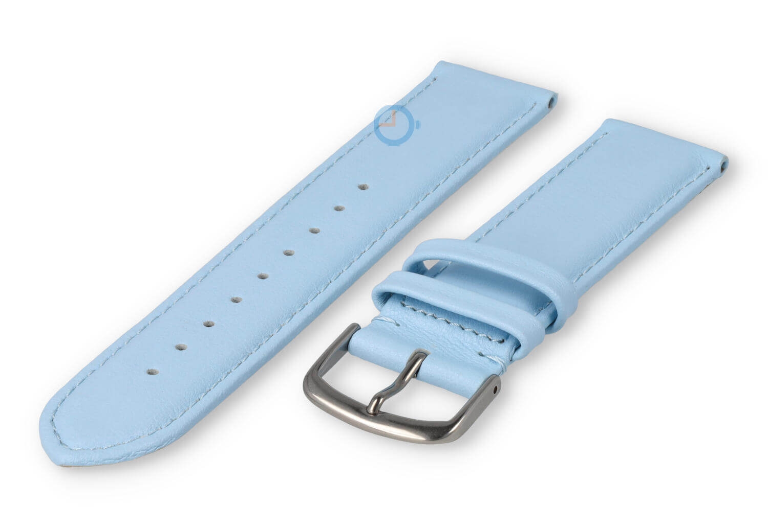 20mm Lederband mit Naht - eisblau