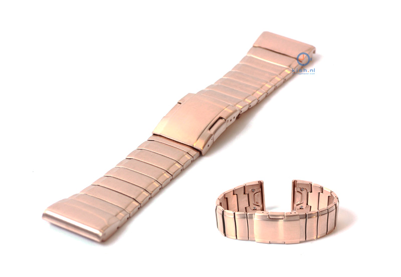 Garmin Fenix 5X/6X/7X Uhrenarmband Edelstahl rosegold