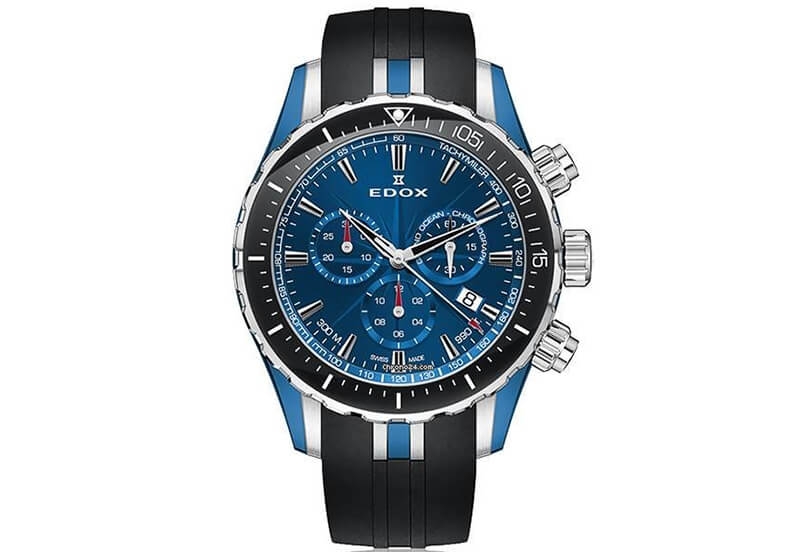 Edox Grand Ocean Chrono 10248 Uhrenarmband Schwarz