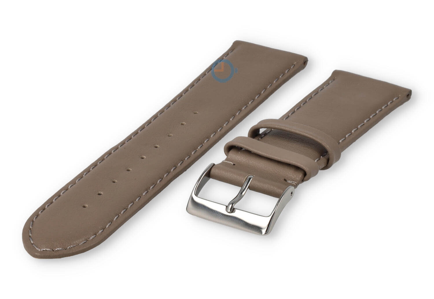 24mm Uhrenarmband glatt Leder - taupe