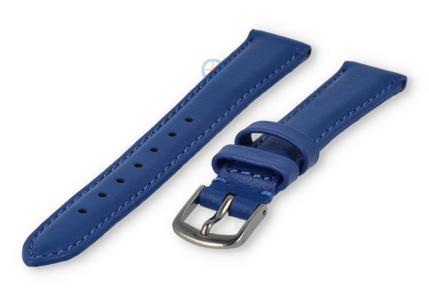 14mm Uhrenarmband glatt Leder - königsblau