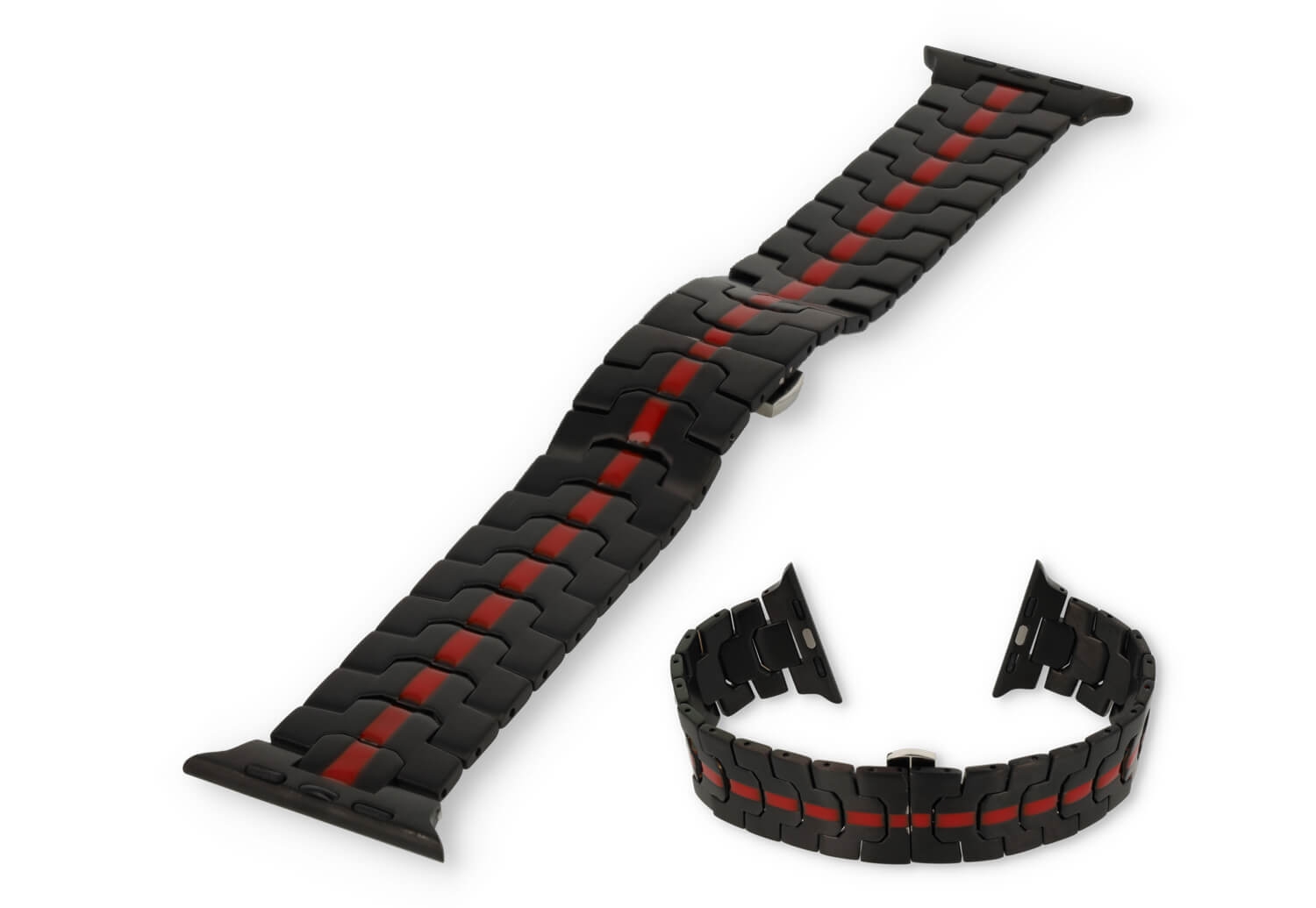 Apple watch 41mm Uhrenarmband Stahl - Schwarz/Rot