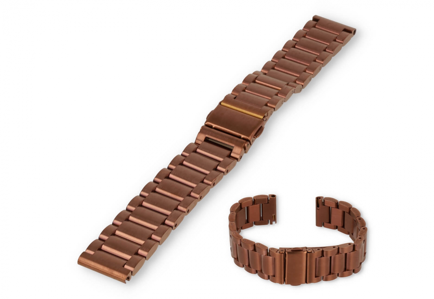 Uhrenarmband 18mm matt Stahl - bronze