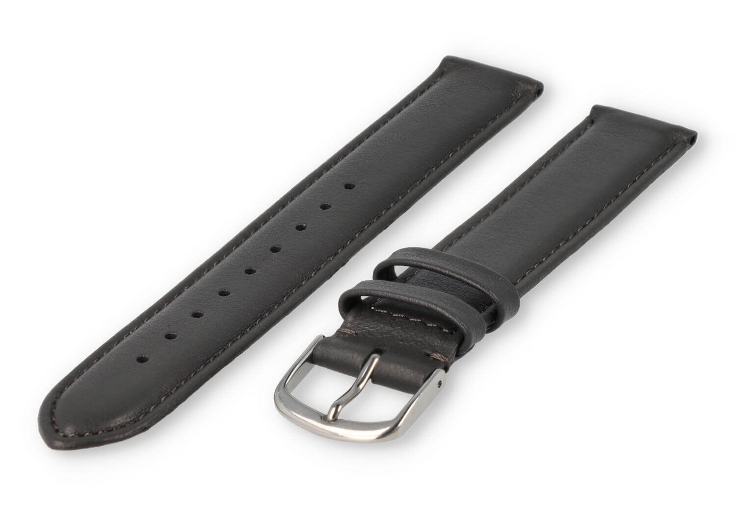 XL glatt Lederband - 18mm - dunkelgrau