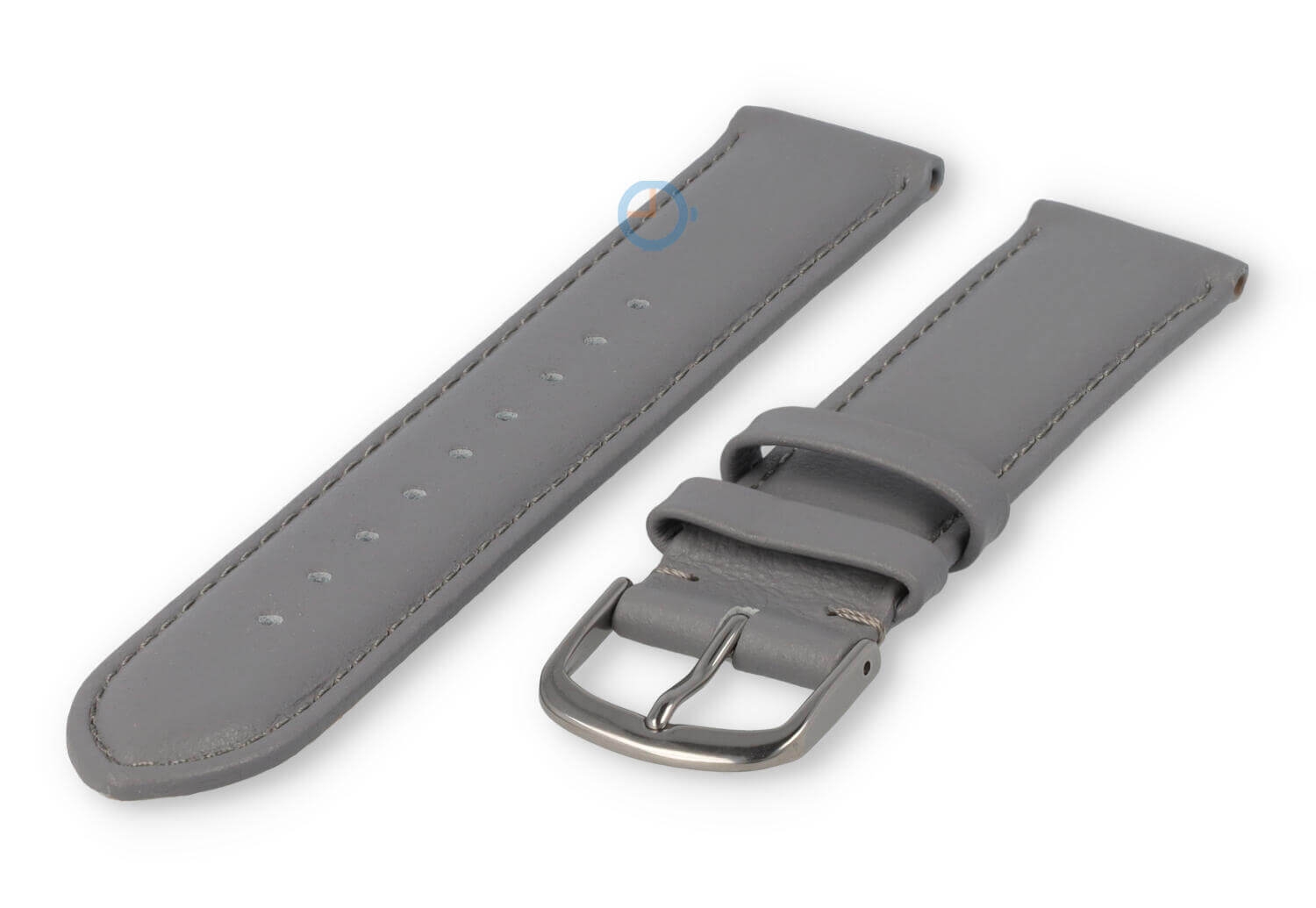 18mm Lederband mit Naht - hellgrau