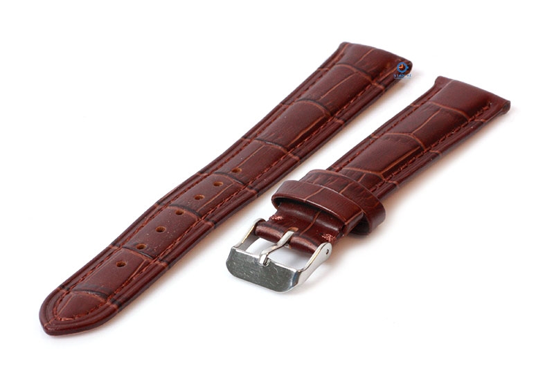 UHRENARMBAND 18MM LEDERARMBAND MIT KROKOPRÄGUNG - BRAUN