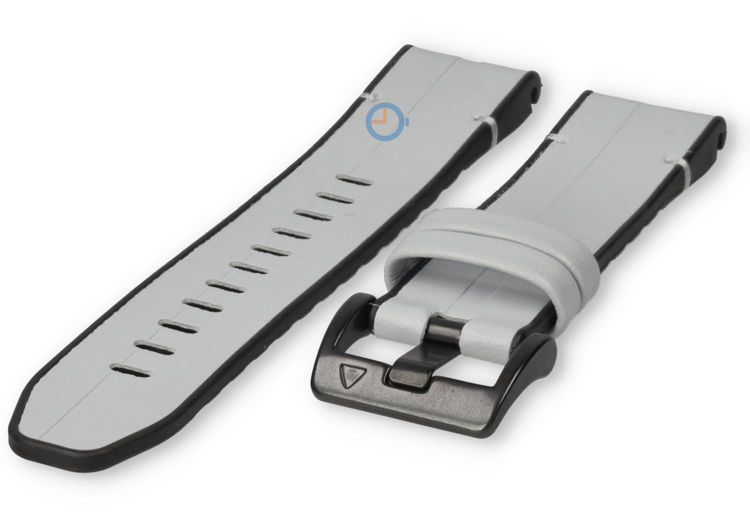 Hybrid Armband - Silikon/Leder - 26mm - weiß