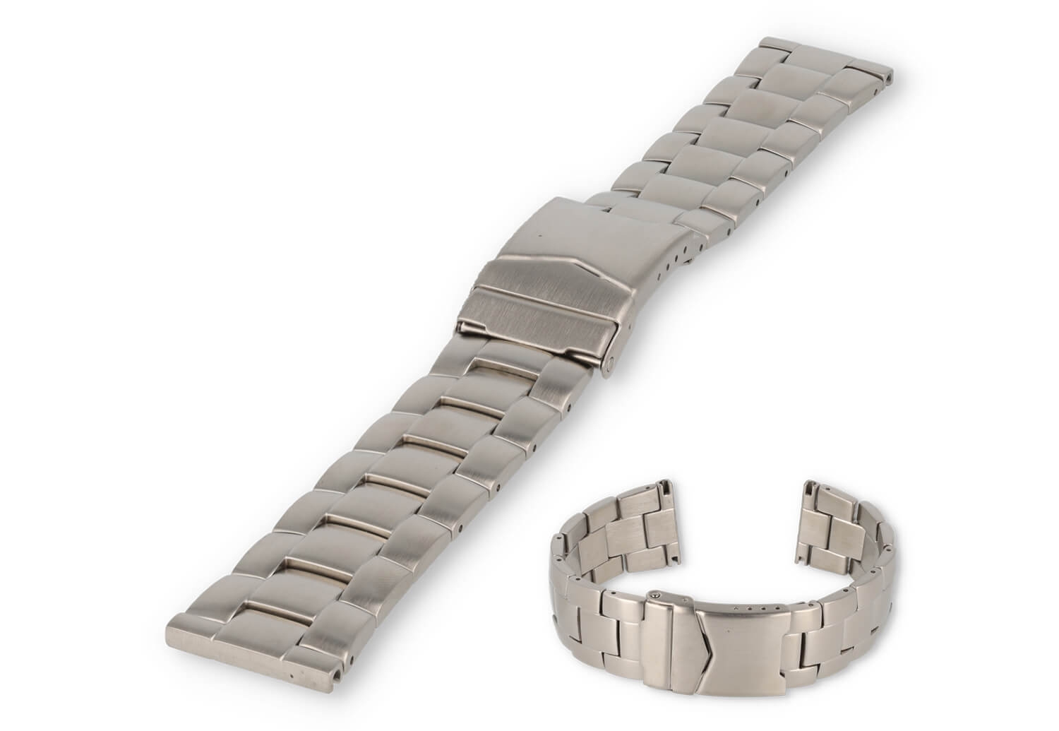 Uhrenarmband 20mm Silber Stahl matt