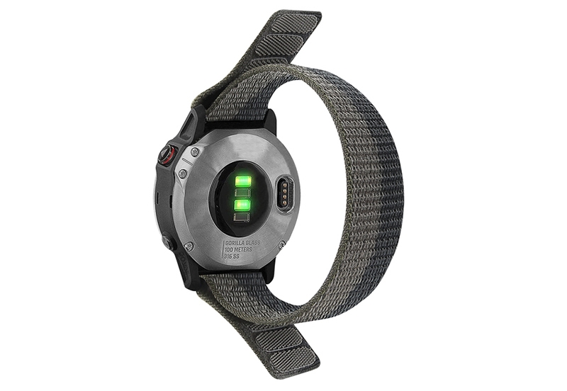 Garmin Fenix 5X/6X/7X horlogeband met klittenband - grijs