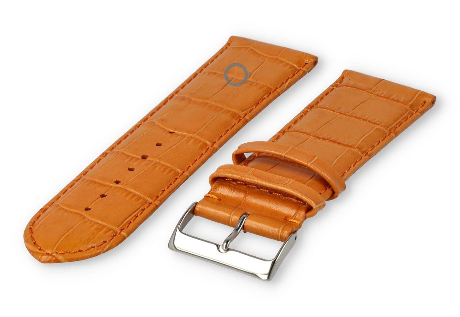 Kalbsleder XL band mit Kroko - Muster - 28mm - Orange