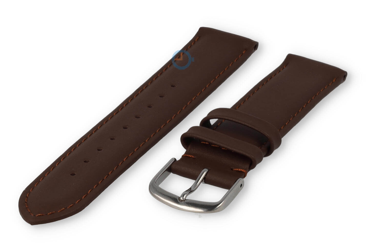 18mm Lederband mit Naht - dunkelbraun