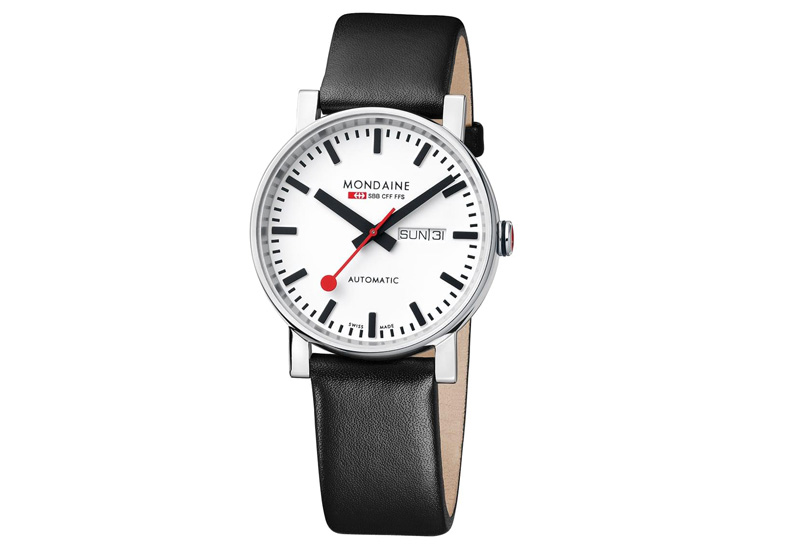 Mondaine 20mm Uhrenarmband Schwarz glänzend