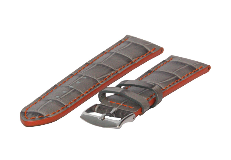 Uhrenarmband 24mm khaki Grün Leder