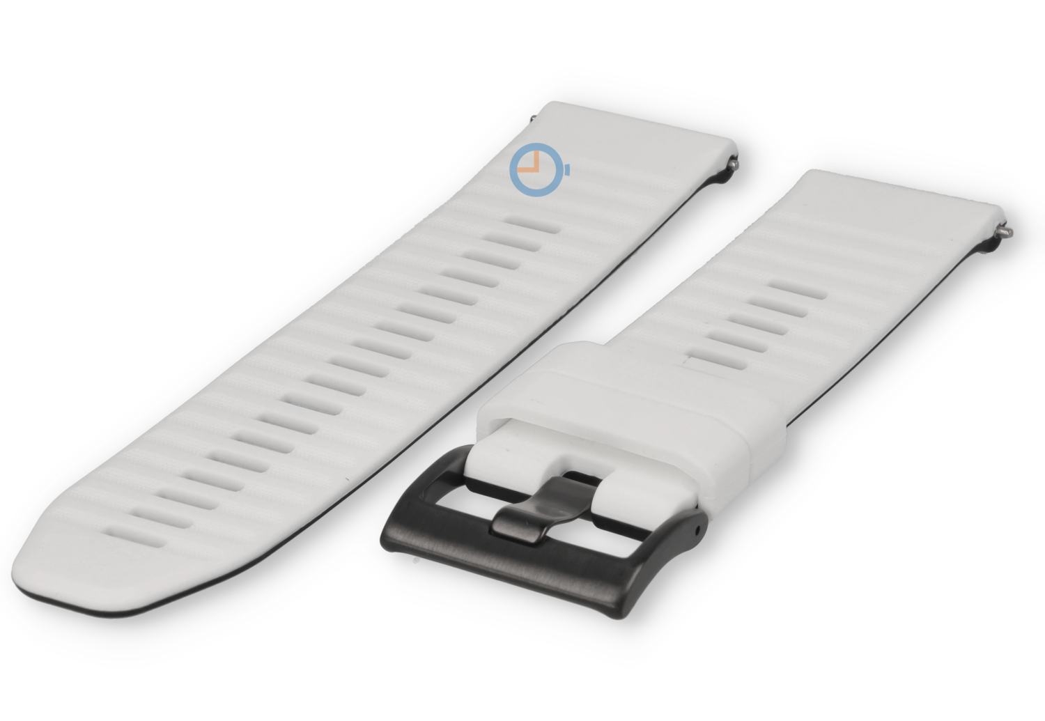 24mm Silikon Uhrenarmband - weiÃŸ schwarz - Schnellwechsel