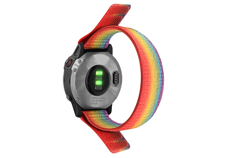 Garmin Fenix 5X/6X/7X horlogeband met klittenband - Regenboog