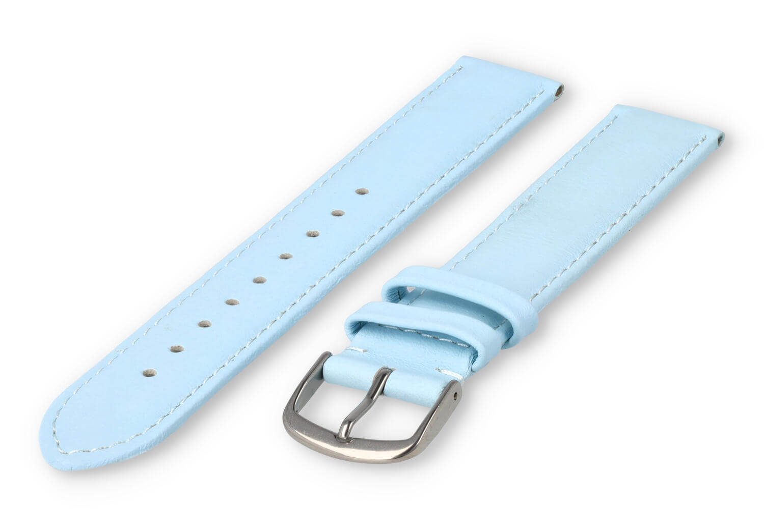 XL glatt Lederband - 18mm - eisblau