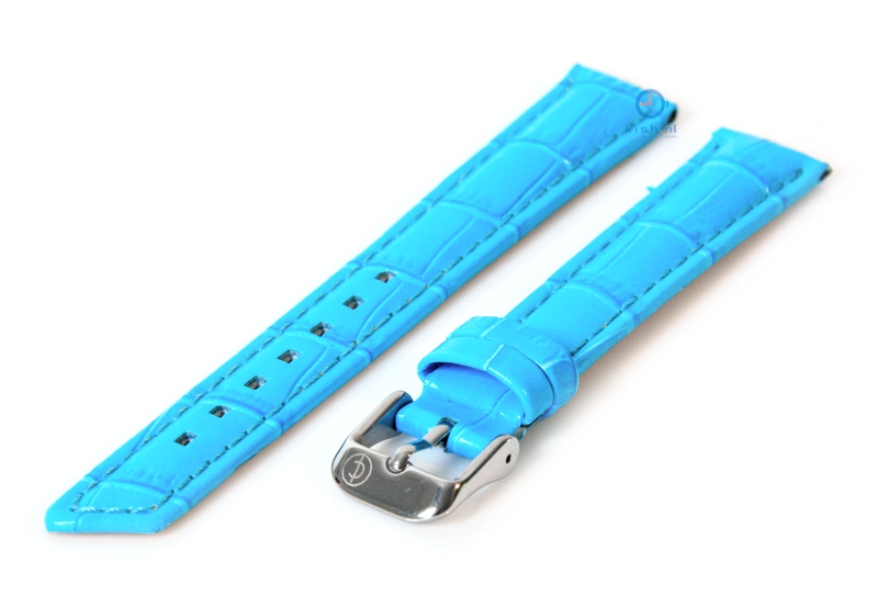 Uhrenarmband 16mm trürkis Leder mit Krokostruktur