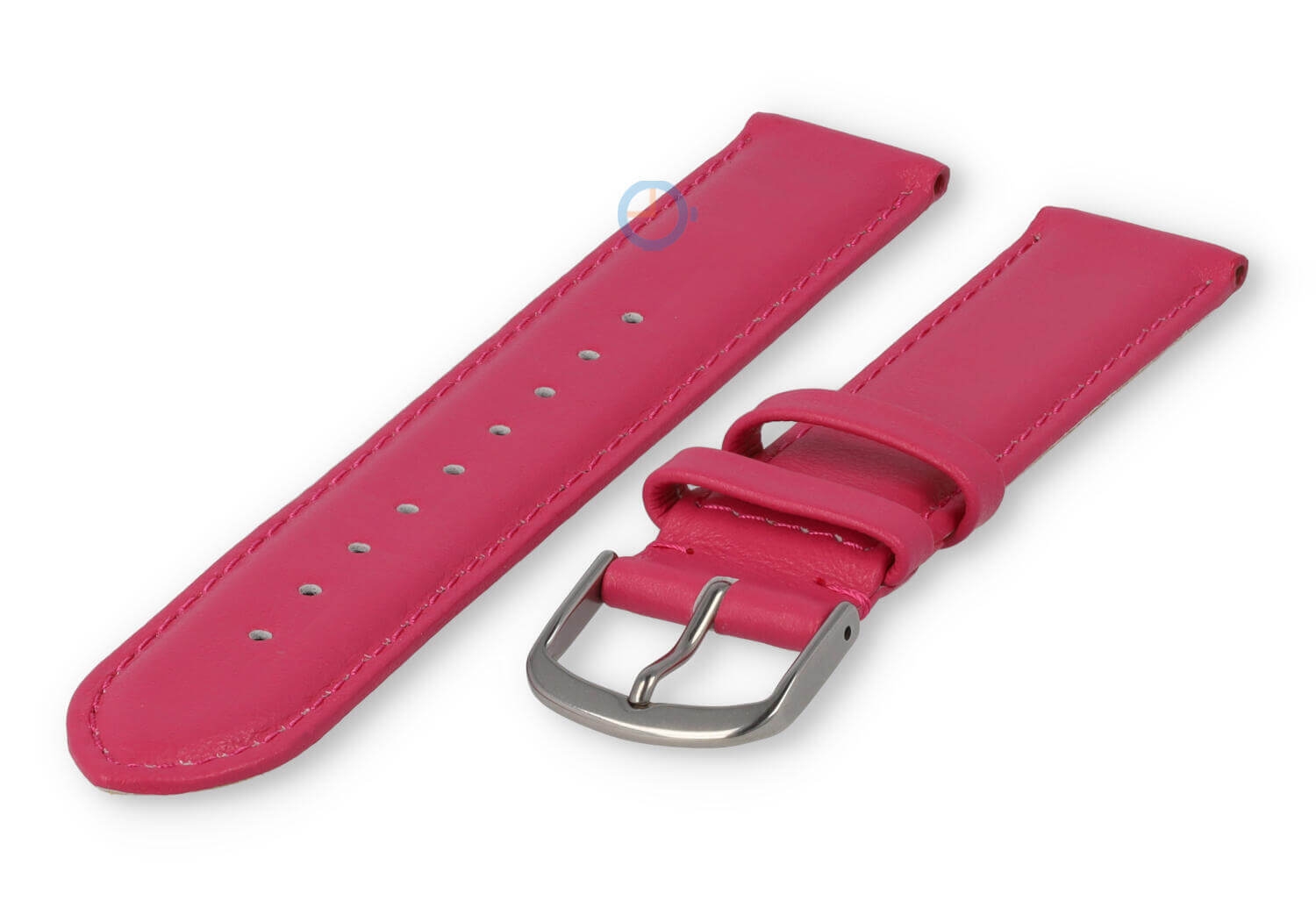 16mm Lederband mit Naht - rosa