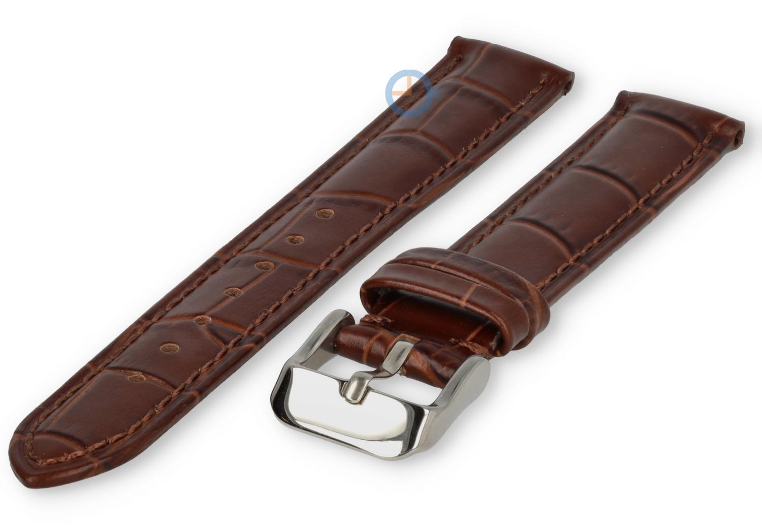 Uhrenarmband 17mm - Kroko Leder dunkelbraun
