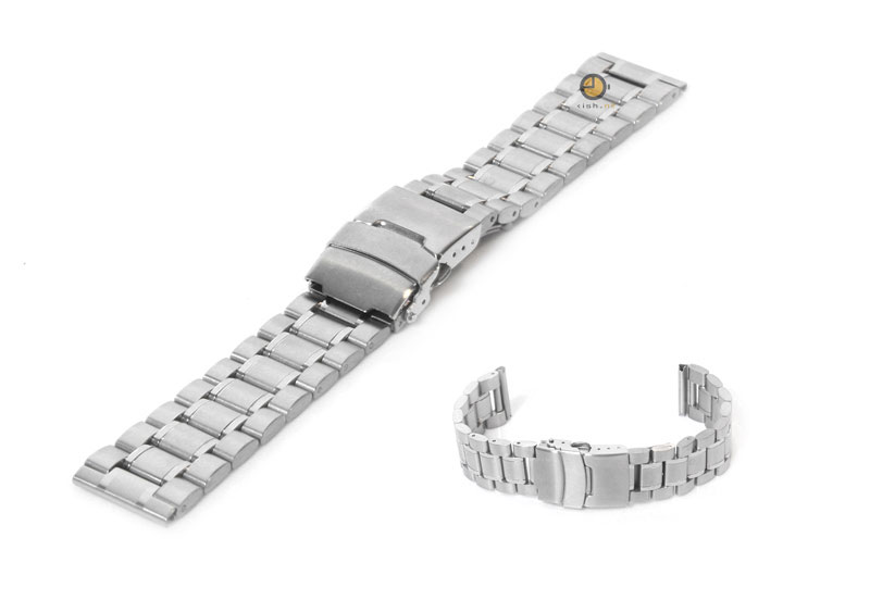 Uhrenarmband 22mm Silber Stahl poliert (teilweise)