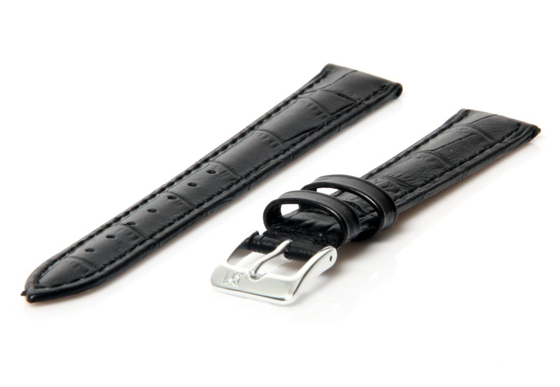 Uhrenarmband leer 16mm Schwarz Leder
