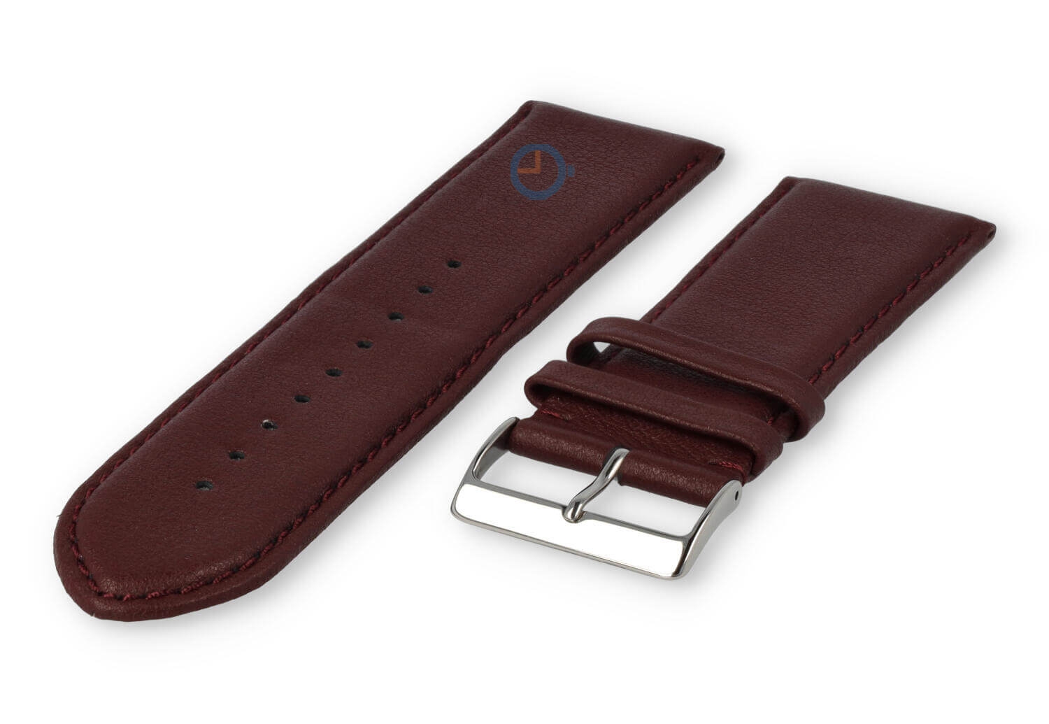28mm Uhrenarmband glatt Leder - bordeaux