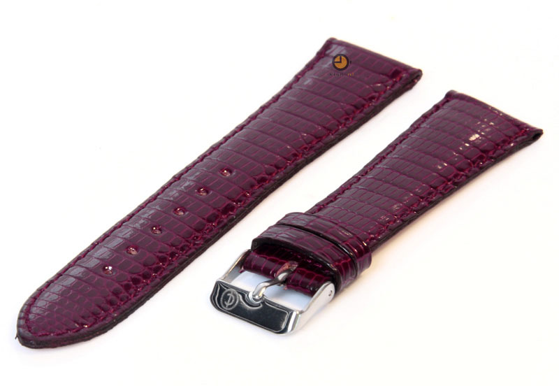 Uhrenarmband 22mm Bordeaux echtes Eidechsenleder