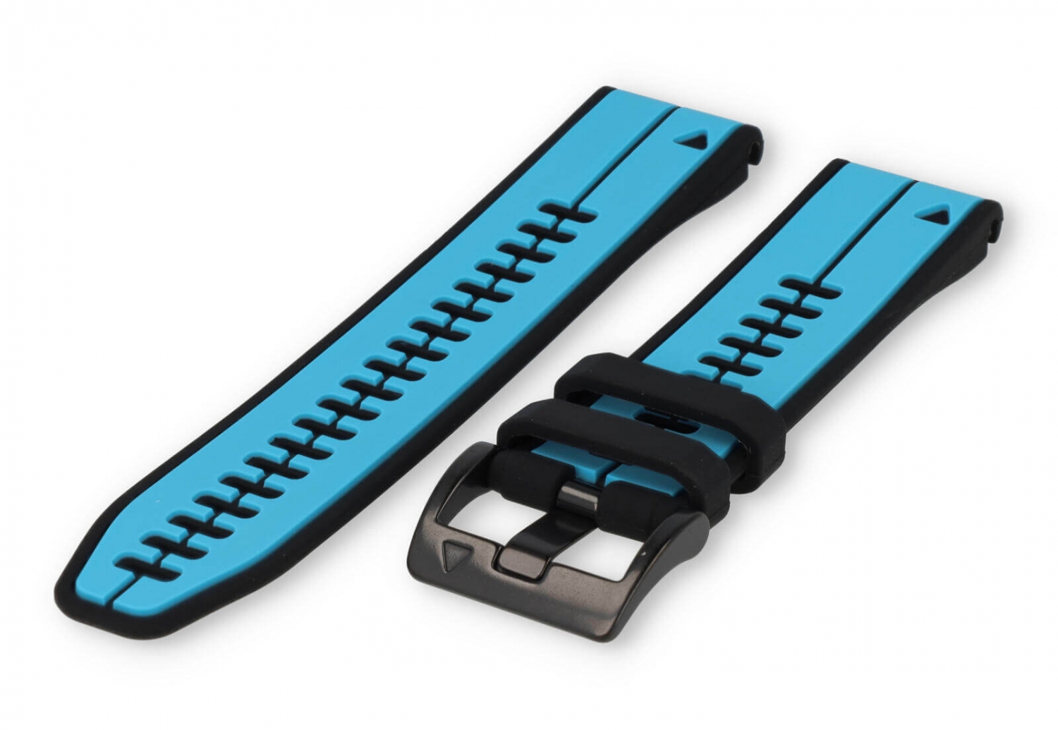 Garmin Fenix 7 Uhrenarmband Kautschuk - Schwarz/Hellblau
