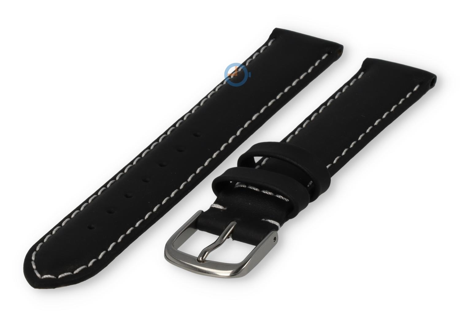 Ungerade Größe Uhrenarmband Leder - 17mm - schwarz
