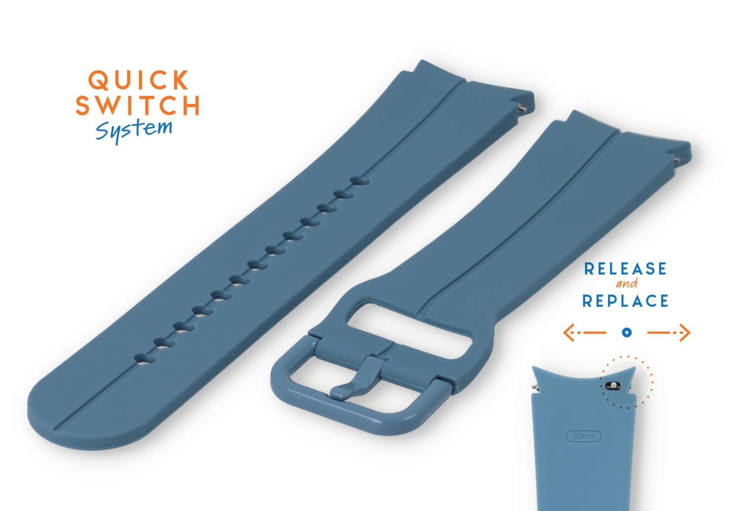 Samsung Galaxy Watch 5 Uhrenarmband Blaugrau - 20mm