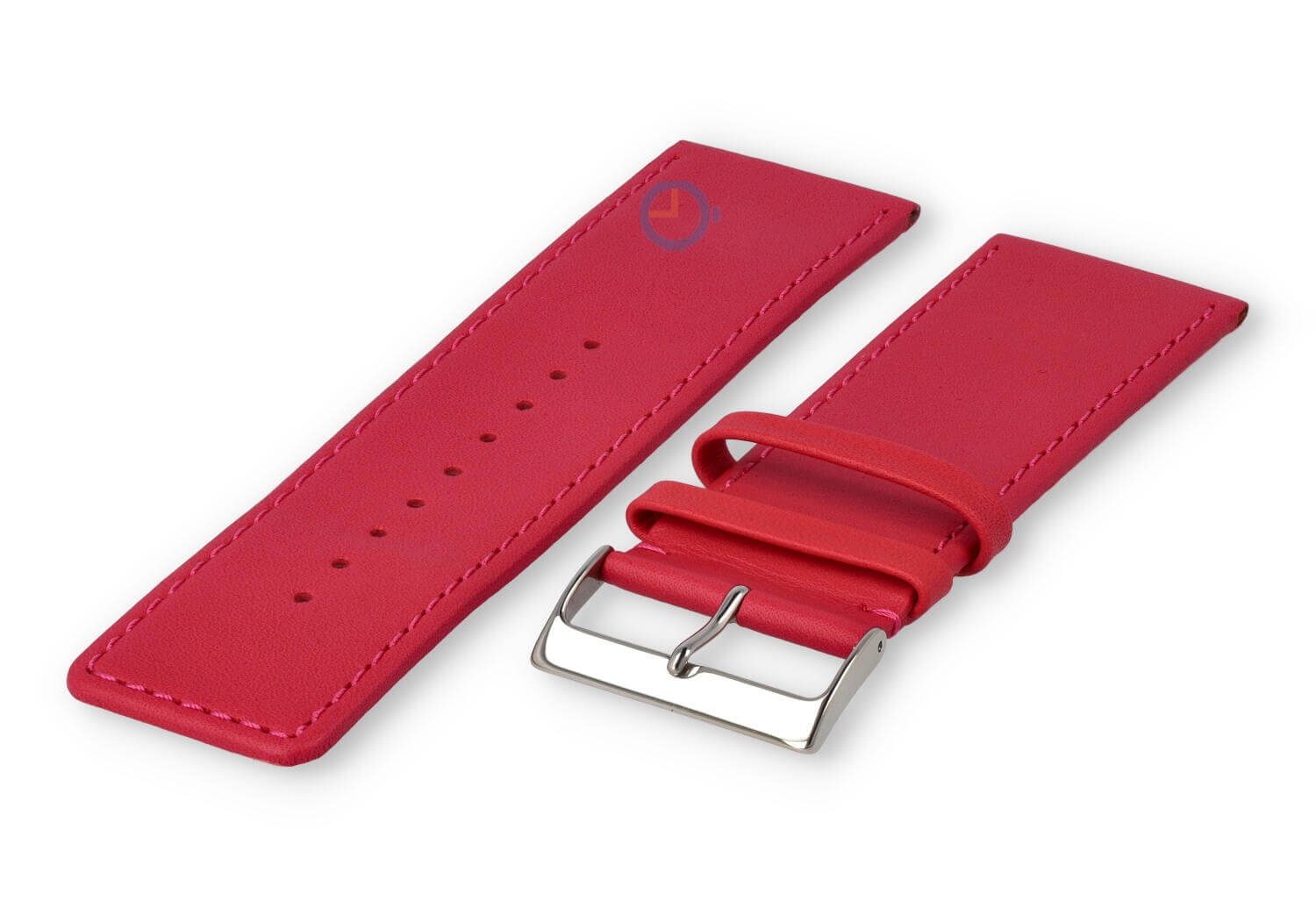 30mm Uhrenarmband glatt Leder - rosa