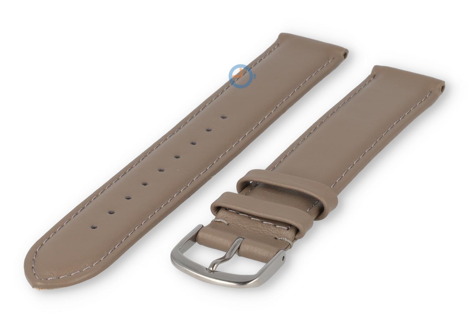 XL glatt Lederband - 18mm - taupe