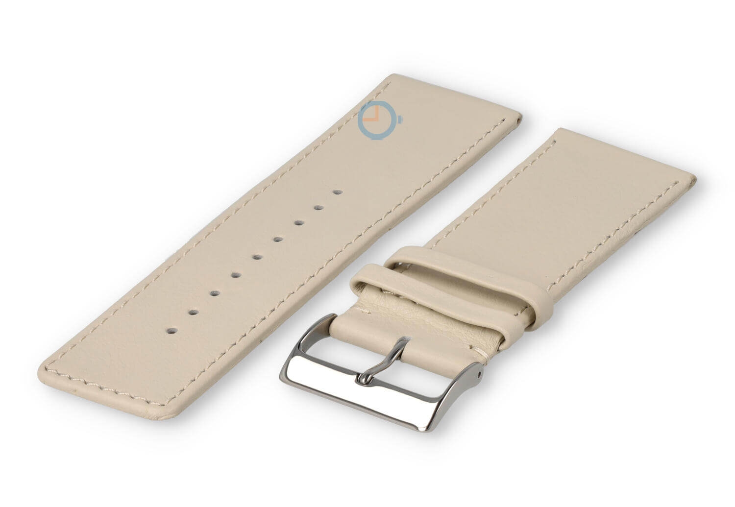 30mm Uhrenarmband glatt Leder - creme