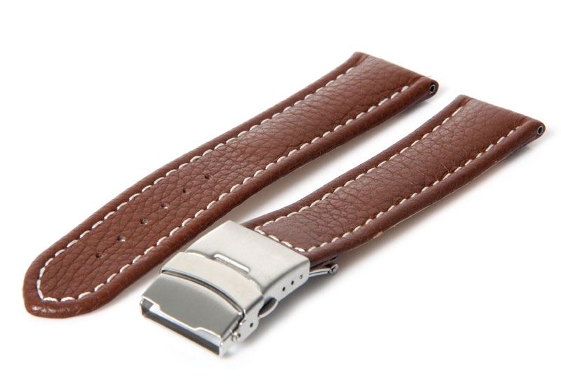 Gisoni Uhrenarmband 24mm Braun Kalbsleder