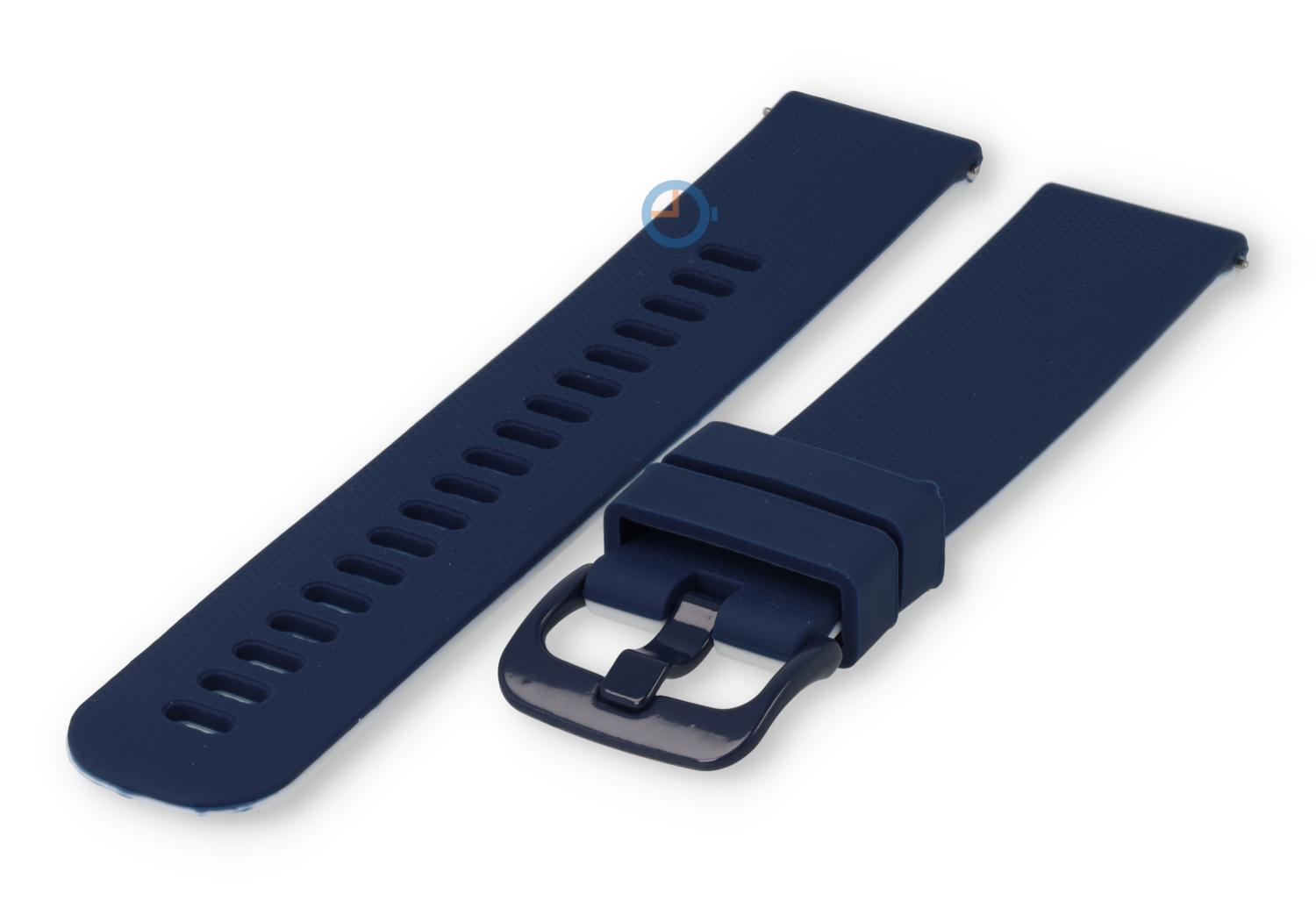 Silikon Uhrenarmband 20mm - navy/weiß